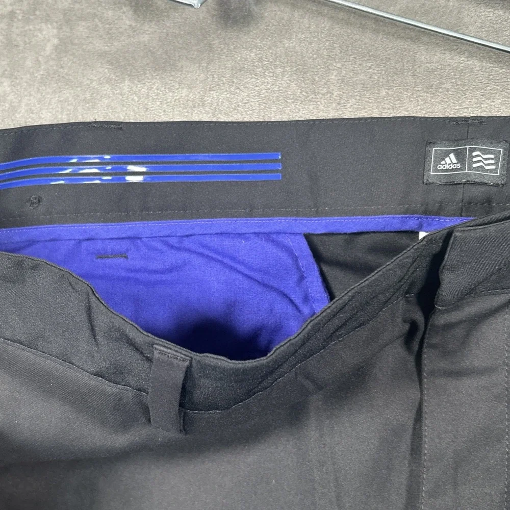 Adidas Golf Pants Black Performance Slash Pockets Mens 38x34(30) Chino AE7006